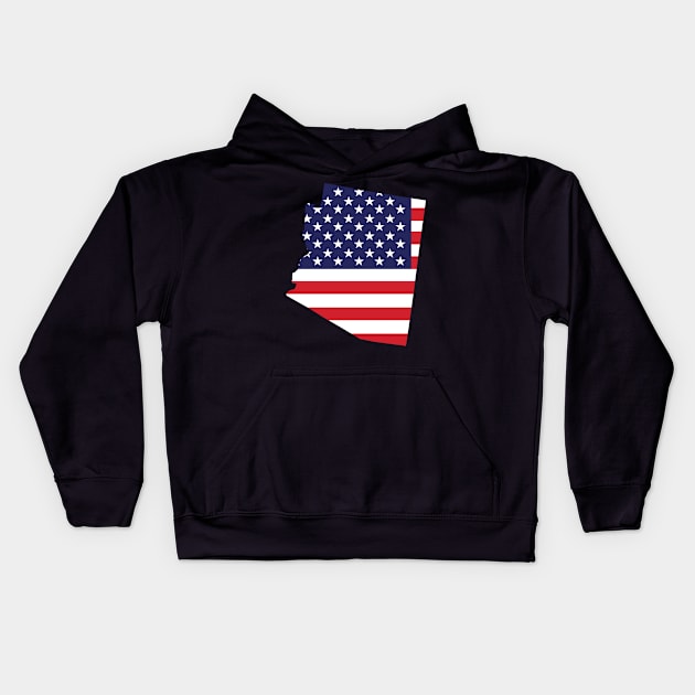 Arizona State Shape Flag Background Kids Hoodie by anonopinion